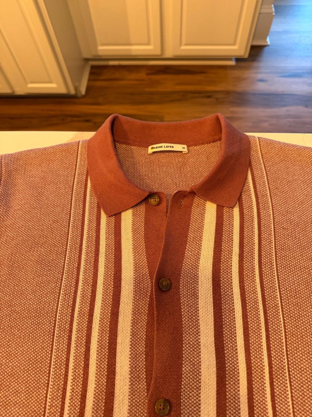 Marine Layer Rust and Cream Knit Crewneck